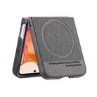 For Motorola Razr 60 Twill Fabric Leather Skin Magnetic Back Phone Case(Black) - 3