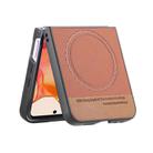 For Motorola Razr 60 Twill Fabric Leather Skin Magnetic Back Phone Case(Brown) - 3