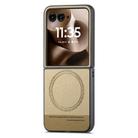 For Motorola Razr 60 Twill Fabric Leather Skin Magnetic Back Phone Case(Khaki) - 2