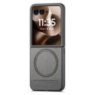 For Motorola Razr 60 Twill Fabric Leather Skin Magnetic Back Phone Case(Gray) - 2
