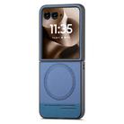For Motorola Razr 60 Twill Fabric Leather Skin Magnetic Back Phone Case(Blue) - 2