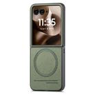 For Motorola Razr 60 Ultra Twill Fabric Leather Skin Magnetic Back Phone Case(Green) - 2