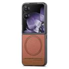 For Xiaomi Mix Flip Twill Fabric Leather Skin Magnetic Back Phone Case(Brown) - 2