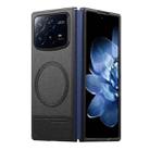 For Xiaomi Mix Fold 4 Twill Fabric Leather Skin Magnetic Back Phone Case(Black) - 1