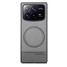 For Xiaomi Mix Fold 4 Twill Fabric Leather Skin Magnetic Back Phone Case(Gray) - 2