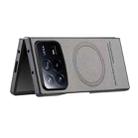 For Xiaomi Mix Fold 4 Twill Fabric Leather Skin Magnetic Back Phone Case(Gray) - 3