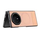 For Honor Magic V3 Twill Fabric Leather Skin Magnetic Back Phone Case(Pink) - 3