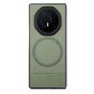 For Honor Magic V3 Twill Fabric Leather Skin Magnetic Back Phone Case(Green) - 2
