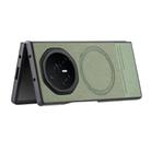 For Honor Magic V3 Twill Fabric Leather Skin Magnetic Back Phone Case(Green) - 3