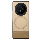 For Honor Magic V3 Twill Fabric Leather Skin Magnetic Back Phone Case(Khaki) - 2