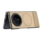 For Honor Magic V3 Twill Fabric Leather Skin Magnetic Back Phone Case(Khaki) - 3