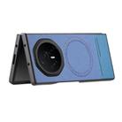 For Honor Magic V3 Twill Fabric Leather Skin Magnetic Back Phone Case(Blue) - 3