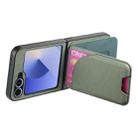 For Samsung Galaxy Z Flip5 Twill Fabric Leather Skin Card Bag Magnetic Back Phone Case(Green) - 3
