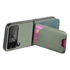 For Samsung Galaxy Z Flip4 Twill Fabric Leather Skin Card Bag Magnetic Back Phone Case(Green) - 3