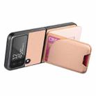 For Samsung Galaxy Z Flip3 5G Twill Fabric Leather Skin Card Bag Magnetic Back Phone Case(Pink) - 3