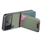 For Samsung Galaxy Z Flip3 5G Twill Fabric Leather Skin Card Bag Magnetic Back Phone Case(Green) - 3