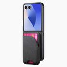 For Samsung Galaxy Z Flip7 5G Twill Fabric Leather Skin Card Bag Magnetic Back Phone Case(Black) - 2