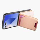 For Samsung Galaxy Z Flip7 5G Twill Fabric Leather Skin Card Bag Magnetic Back Phone Case(Pink) - 3