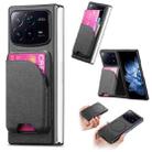 For Xiaomi Mix Fold 4 Twill Fabric Leather Skin Card Bag Magnetic Back Phone Case(Black) - 1