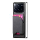 For Xiaomi Mix Fold 4 Twill Fabric Leather Skin Card Bag Magnetic Back Phone Case(Black) - 2