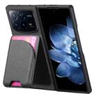 For Xiaomi Mix Fold 4 Twill Fabric Leather Skin Card Bag Magnetic Back Phone Case(Black) - 3