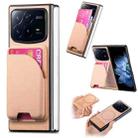 For Xiaomi Mix Fold 4 Twill Fabric Leather Skin Card Bag Magnetic Back Phone Case(Pink) - 1