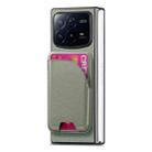 For Xiaomi Mix Fold 4 Twill Fabric Leather Skin Card Bag Magnetic Back Phone Case(Green) - 2