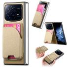 For Xiaomi Mix Fold 4 Twill Fabric Leather Skin Card Bag Magnetic Back Phone Case(Khaki) - 1