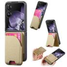 For Xiaomi Mix Flip Twill Fabric Leather Skin Card Bag Magnetic Back Phone Case(Khaki) - 1