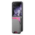 For Xiaomi Mix Flip Twill Fabric Leather Skin Card Bag Magnetic Back Phone Case(Gray) - 2