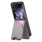 For Xiaomi Mix Flip Twill Fabric Leather Skin Card Bag Magnetic Back Phone Case(Gray) - 3