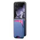 For Xiaomi Mix Flip Twill Fabric Leather Skin Card Bag Magnetic Back Phone Case(Blue) - 2
