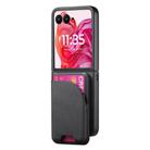 For Motorola Razr 50 Ultra Twill Fabric Leather Skin Card Bag Magnetic Back Phone Case(Black) - 2