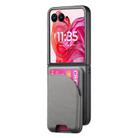 For Motorola Razr 50 Ultra Twill Fabric Leather Skin Card Bag Magnetic Back Phone Case(Gray) - 2
