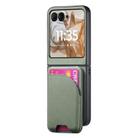 For Motorola Razr 50 Twill Fabric Leather Skin Card Bag Magnetic Back Phone Case(Green) - 2