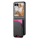 For Motorola Razr 40 Twill Fabric Leather Skin Card Bag Magnetic Back Phone Case(Black) - 2