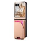 For Motorola Razr 40 Twill Fabric Leather Skin Card Bag Magnetic Back Phone Case(Pink) - 2