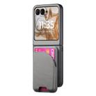 For Motorola Razr 40 Twill Fabric Leather Skin Card Bag Magnetic Back Phone Case(Gray) - 2