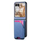 For Motorola Razr 40 Twill Fabric Leather Skin Card Bag Magnetic Back Phone Case(Blue) - 2