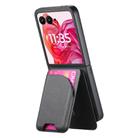 For Motorola Razr 40 Ultra Twill Fabric Leather Skin Card Bag Magnetic Back Phone Case(Black) - 3