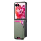 For Motorola Razr 40 Ultra Twill Fabric Leather Skin Card Bag Magnetic Back Phone Case(Green) - 2