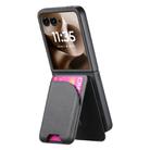 For Motorola Razr 60 Twill Fabric Leather Skin Card Bag Magnetic Back Phone Case(Black) - 3
