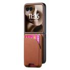 For Motorola Razr 60 Twill Fabric Leather Skin Card Bag Magnetic Back Phone Case(Brown) - 2