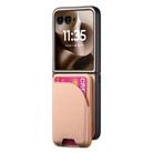 For Motorola Razr 60 Twill Fabric Leather Skin Card Bag Magnetic Back Phone Case(Pink) - 2