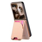 For Motorola Razr 60 Twill Fabric Leather Skin Card Bag Magnetic Back Phone Case(Pink) - 3