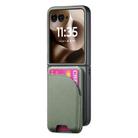 For Motorola Razr 60 Twill Fabric Leather Skin Card Bag Magnetic Back Phone Case(Green) - 2
