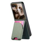 For Motorola Razr 60 Twill Fabric Leather Skin Card Bag Magnetic Back Phone Case(Green) - 3