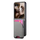 For Motorola Razr 60 Twill Fabric Leather Skin Card Bag Magnetic Back Phone Case(Gray) - 2