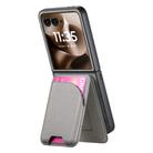 For Motorola Razr 60 Twill Fabric Leather Skin Card Bag Magnetic Back Phone Case(Gray) - 3