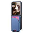 For Motorola Razr 60 Twill Fabric Leather Skin Card Bag Magnetic Back Phone Case(Blue) - 2